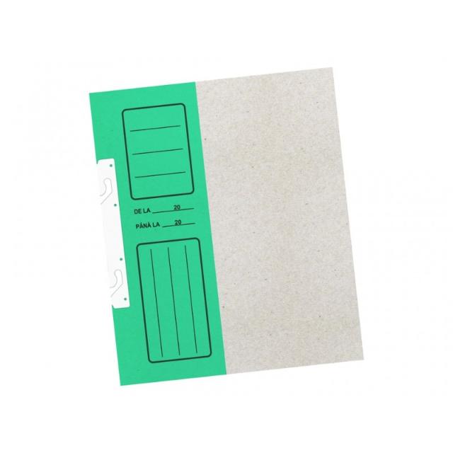 Dosar verde incopciat 1/2, A4, carton, 10 bucati/set