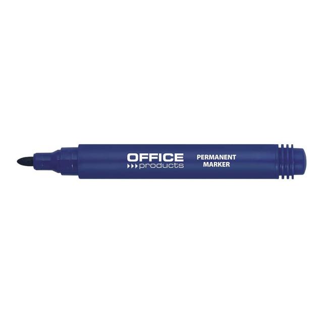 Marker permanent, Office Products, varf rotund, 1-3 mm, albastru