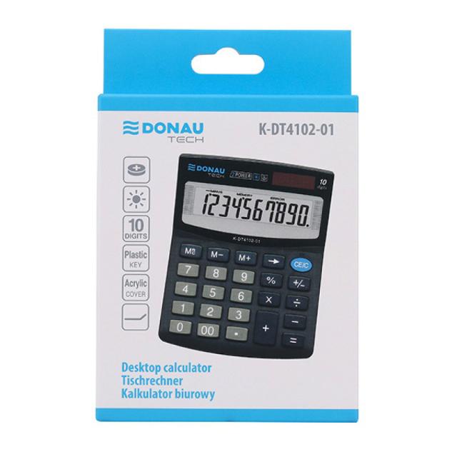Calculator de birou Donau Tech, 122 x 100 x 32 mm, 10 digiti, negru
