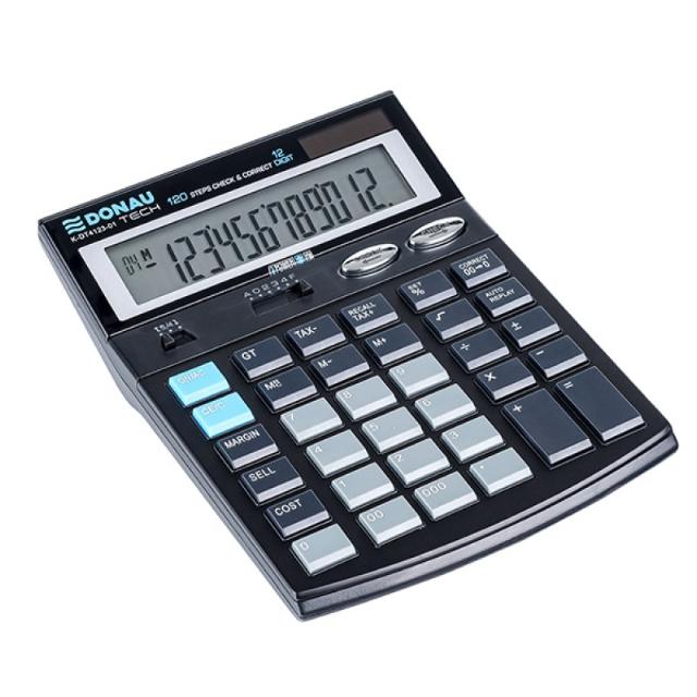 Calculator de birou Donau Tech, 186 x 142 x 39 mm, 12 digiti, negru