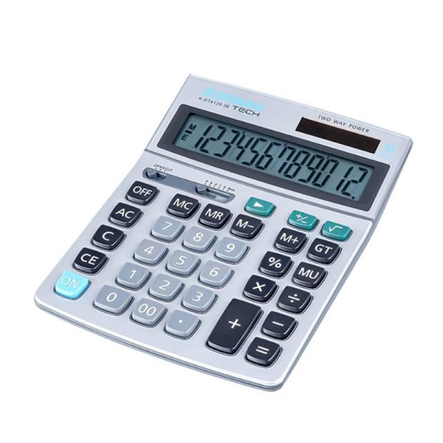 Calculator de birou Donau Tech, 210 x 154 x 37 mm, 12 digiti, argintiu