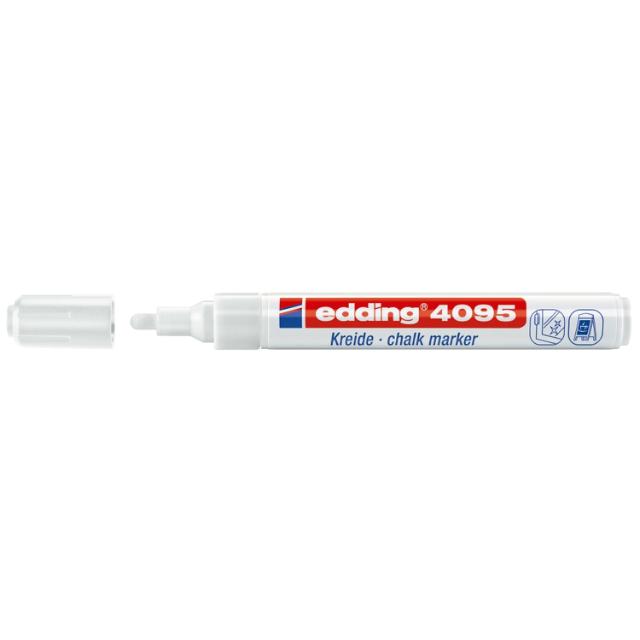Marker pentru sticla Edding 4095, varf 2-3 mm, alb