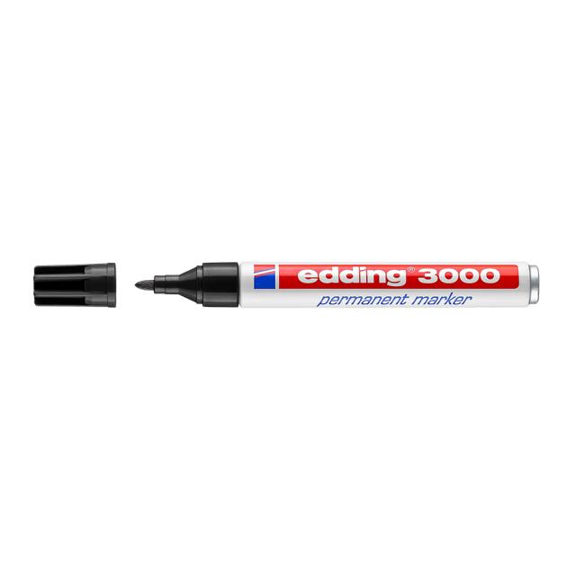 Marker permanent Edding 3000, varf 1.5-3 mm, negru