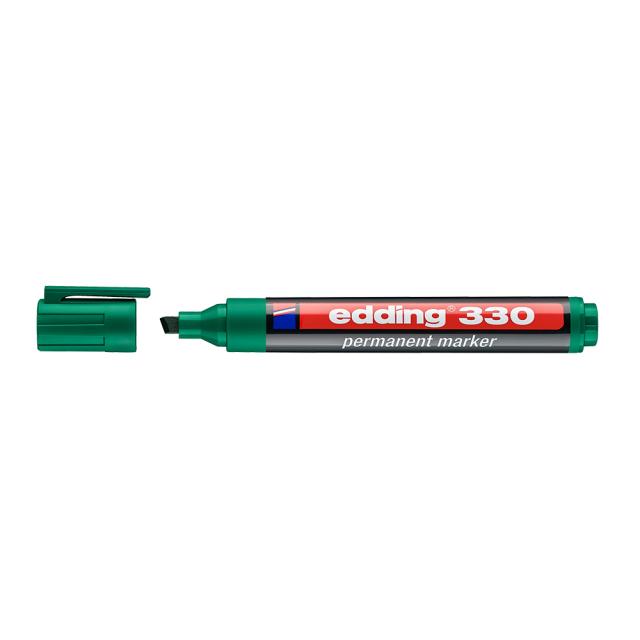 Marker permanent Edding 330, varf retezat 1-5 mm, verde