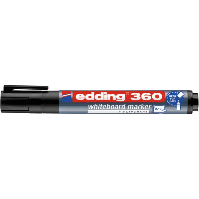 Marker Edding 360 pentru tabla, varf 1.5-3 mm, negru