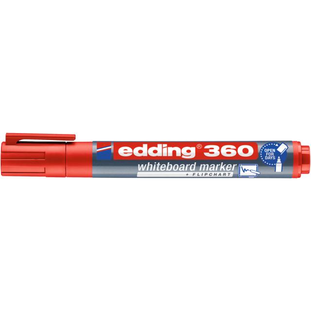 Marker Edding 360 pentru tabla, varf 1.5-3 mm, rosu
