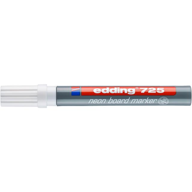 Marker Edding 725 neon, pentru tabla, varf 2-5 mm, alb