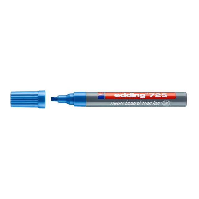 Marker pentru tabla Edding 725, varf 2-5mm, albastru neon