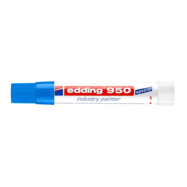 Marker permanent Edding 950, varf tip ceara, 10 mm, albastru