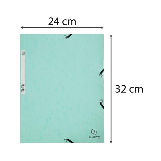 Dosar plic Exacompta Aquarel, A4, carton, inchidere elastic, verde