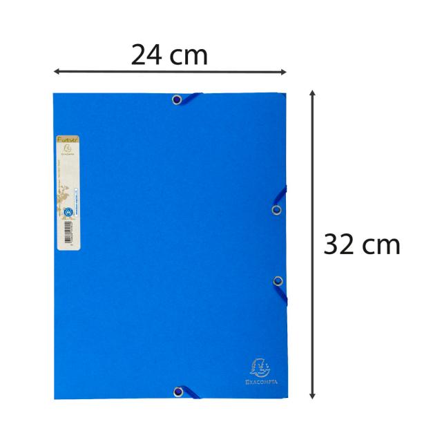 Dosar plic Exacompta Aquarel, A4, carton reciclat, inchidere elastic, albastru