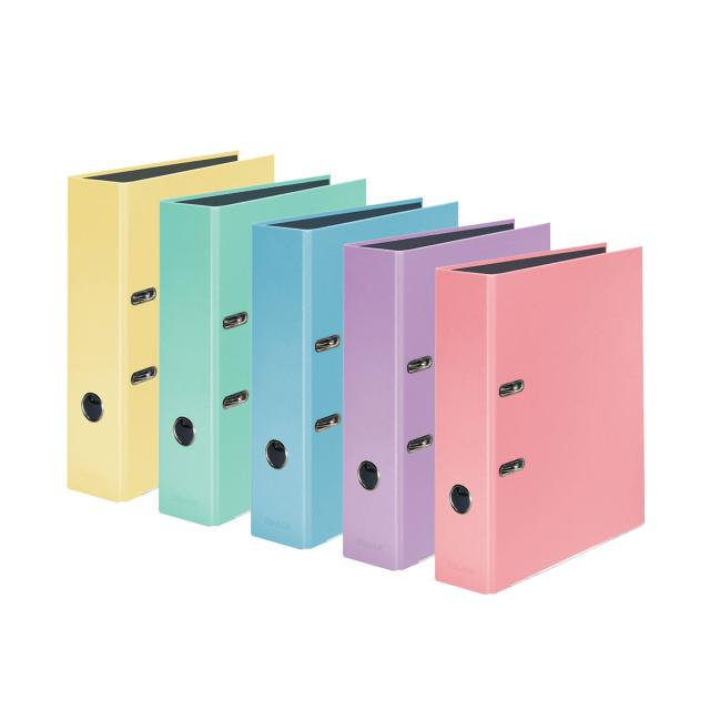 Biblioraft Falken Pastel, carton laminat, A4, 80 mm, roz flamingo