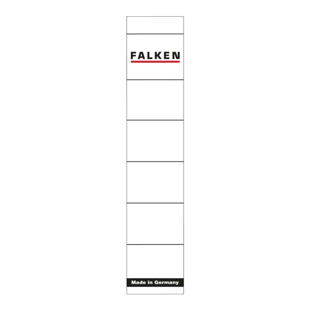 Etichete Falken autoadezive, pentru bibliorafturi,  36 x 190 mm, alb