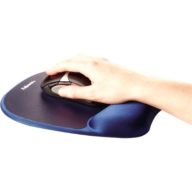 Mousepad cu suport pentru incheietura Fellowes, Memory Foam, albastru inchis