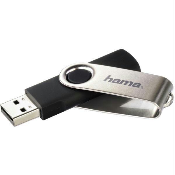 Memorie USB HAMA Rotate 108029, 32GB, USB 2.0, negru-argintiu