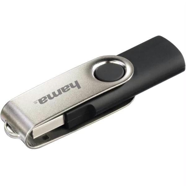 Memorie USB HAMA Rotate 104302, 64GB, USB 2.0, negru-argintiu