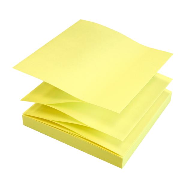 Notite adezive InFO Z-notes, 75x75 mm, galben neon, 80 file/set