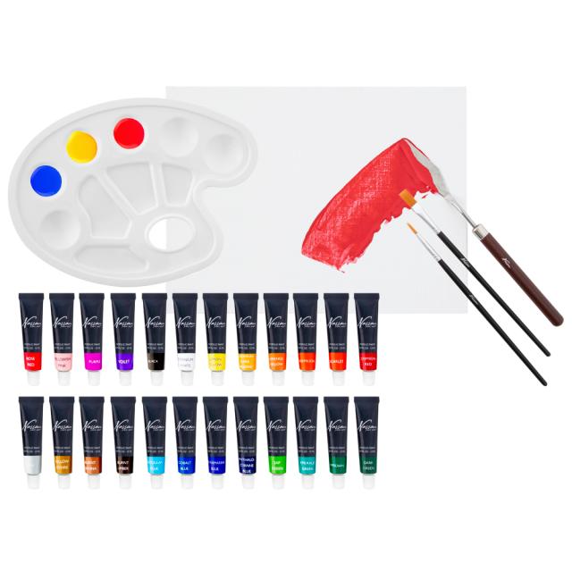 Set culori acrilice Creative Craft, 24 culori, 12 ml