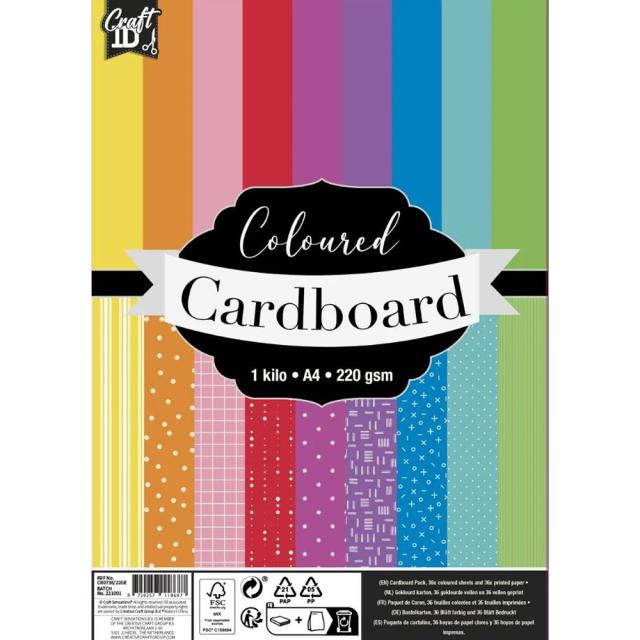 Carton color Creative Craft, A4, 220 g, 72 bucati, diverse culori