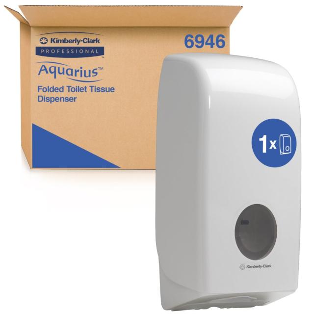 Dispenser Kimberly-Clark Aquarius pentru hartie igienica pliata