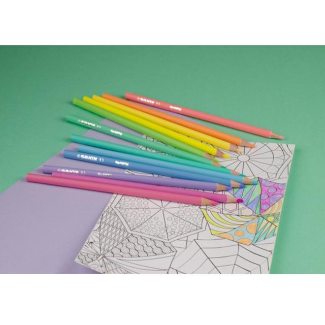 Creioane triunghiulare Kores, 12 culori/set