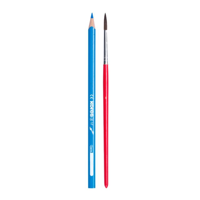 Creioane pe baza de apa Kores, cu pensula, 12 bucati/set
