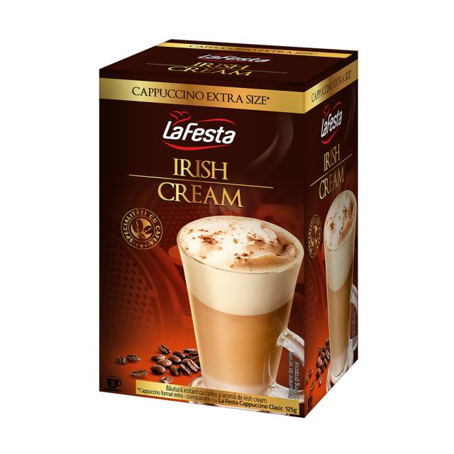 Bautura instant La Festa, Cappuccino Irish Cream, plicuri 8x22g