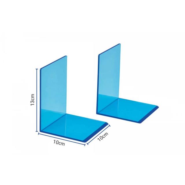 Suport carti bookend MAUL, 10x10x13 cm, sticla acrilica, transparent, albastru