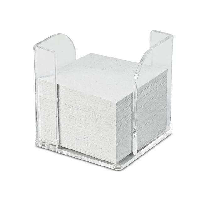 Suport pentru cub hartie Maul, sticla acrilica, transparent, 9x9 cm
