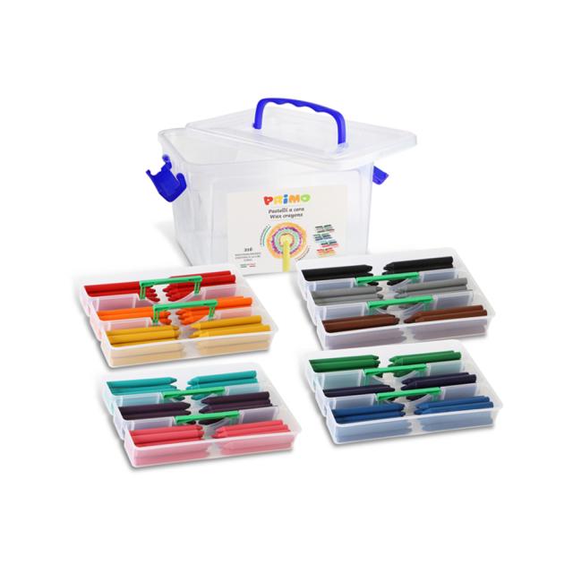 Set 216 creioane cerate Morocolor Primo, 12 culori in cutie de plastic