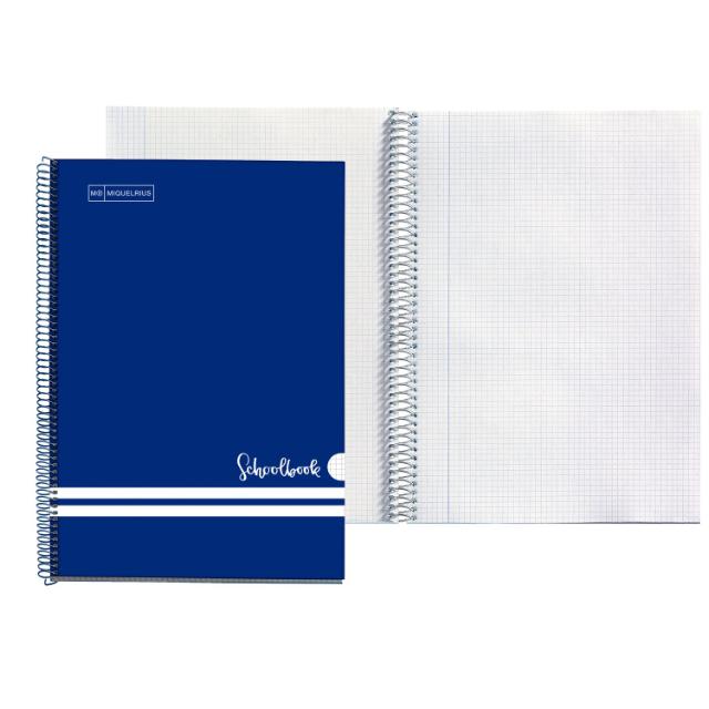 Caiet cu spira Miquelrius Schoolbook, A4, matematica, 80 file, albastru deschis