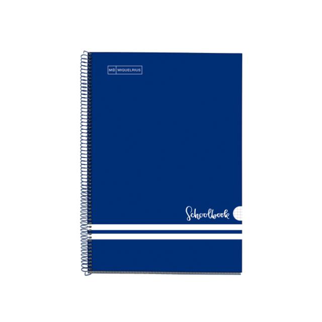 Caiet cu spira Miquelrius Schoolbook, A4, matematica, 80 file, albastru deschis