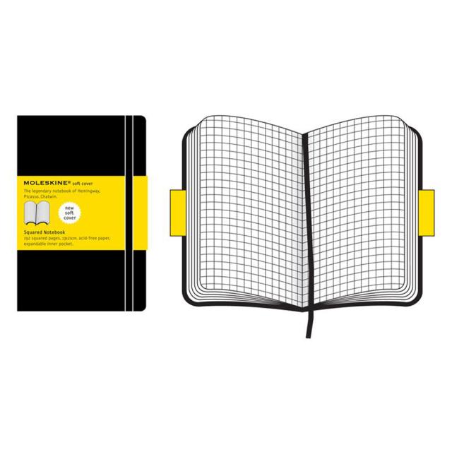 Agenda Moleskine Squared Soft Notebook Large, 21 x 13 cm, matematica, 192 file