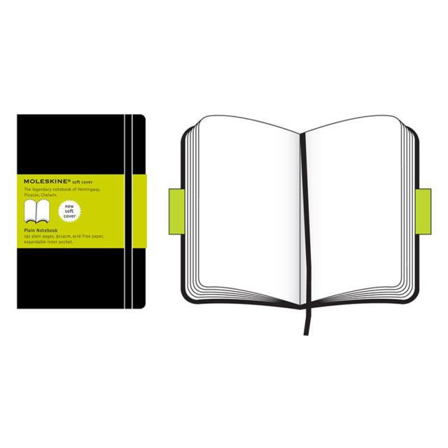Agenda Moleskine Plain Soft Notebook Pocket, 14 x 9 cm, velina, 192 file