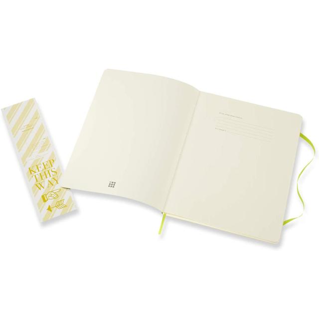Agenda Moleskine Lemon Green Extra Large Plain Notebook Soft, 21 x 19 cm, velina, 240 file