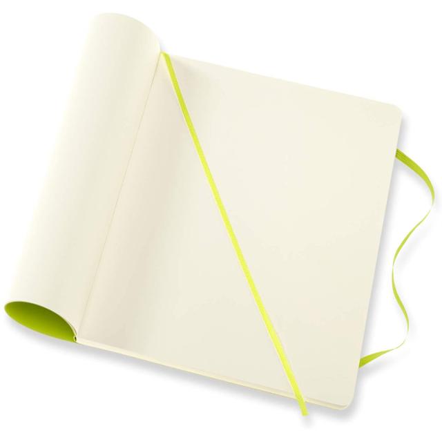 Agenda Moleskine Lemon Green Extra Large Plain Notebook Soft, 21 x 19 cm, velina, 240 file