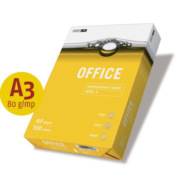 Hartie copiator Office, A3, 80 g/mp, 500 coli/top, 5 topuri/cutie