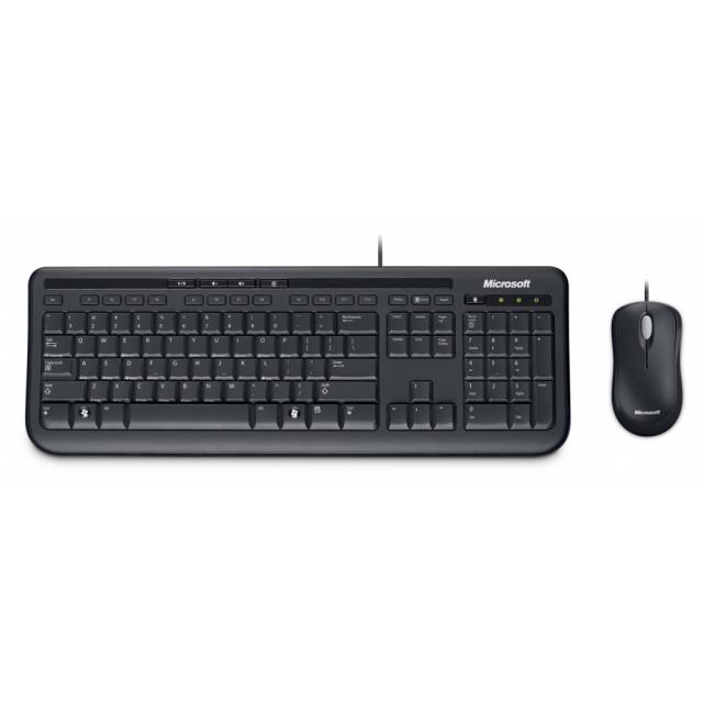 Kit tastatura si mouse Microsoft Wired Desktop 600, USB, negru