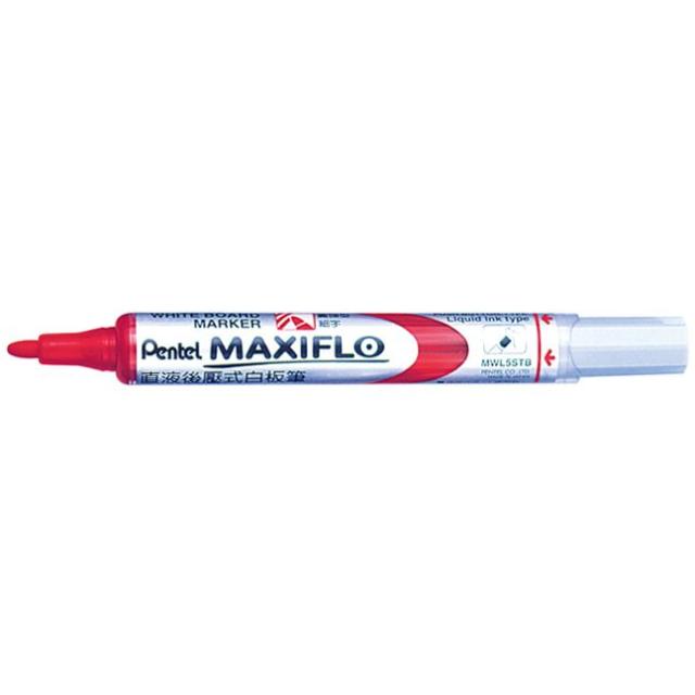 Marker pentru tabla Pentel Maxiflo, varf rotund, 4 mm, rosu
