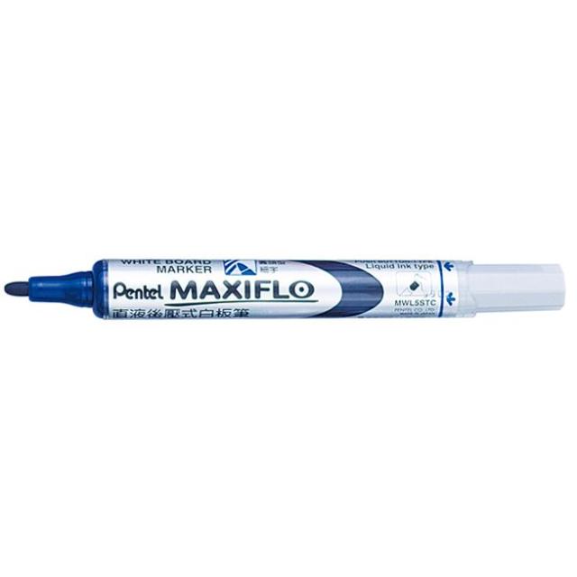 Marker pentru tabla Pentel Maxiflo, varf rotund, 4 mm, albastru