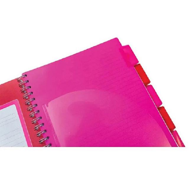 Caiet cu spirala si separatoare Pukka Pad Project Book Vogue, A4, 200 pagini, dictando, roz
