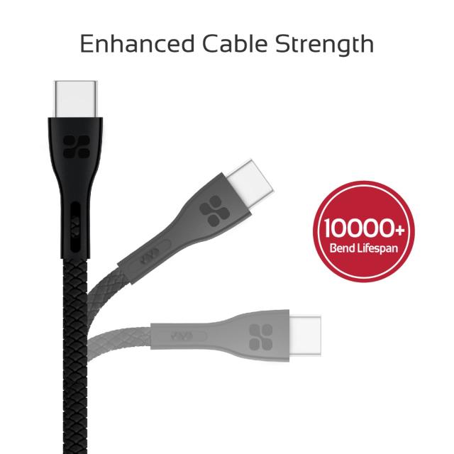 Cablu date Promate USB-A la USB-C, 1 m, 3A, 480 Mbps, negru