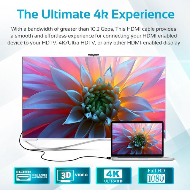 Cablu HDMI PROMATE ProLink4K1-300, 3m, unghi 90, negru