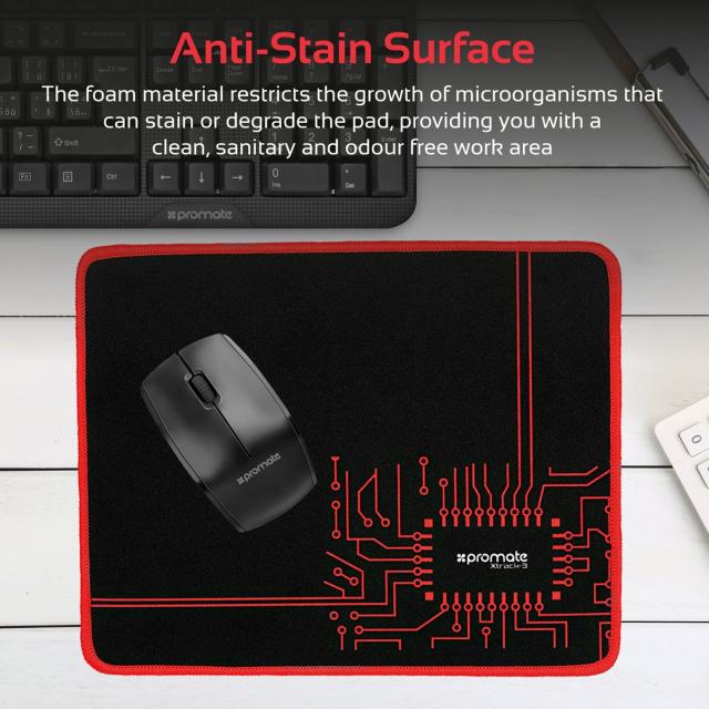 Mouse Pad Promate xTrack-3, Anti-derapant, Gaming, Negru