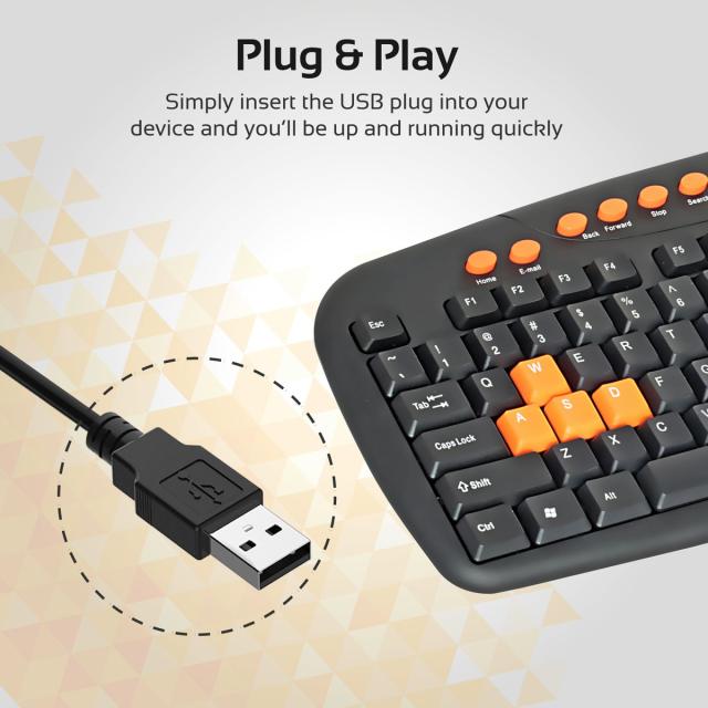 Tastatura cu fir Promate EasyKey-2, Quiet Keys, USB, Negru