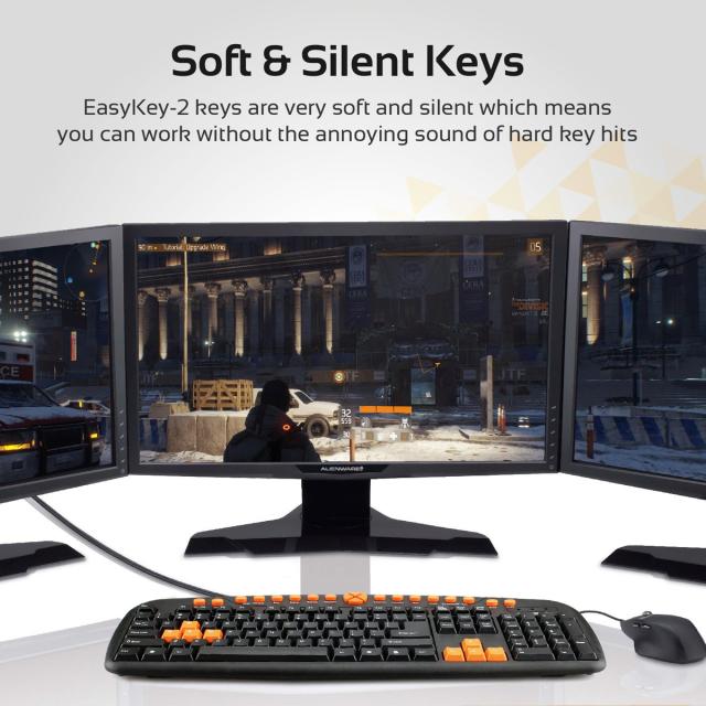 Tastatura cu fir Promate EasyKey-2, Quiet Keys, USB, Negru