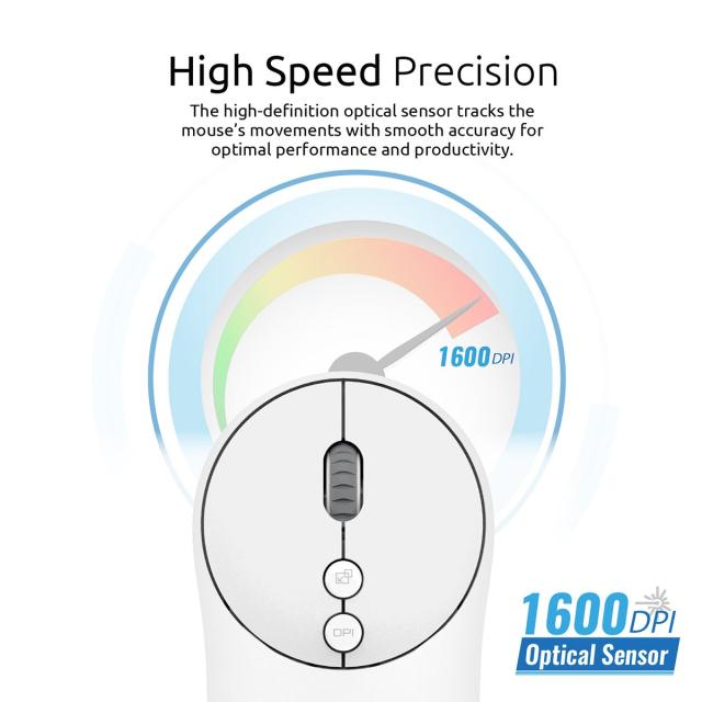 Mouse wireless Promate Clix-2, 1600 dpi, alb