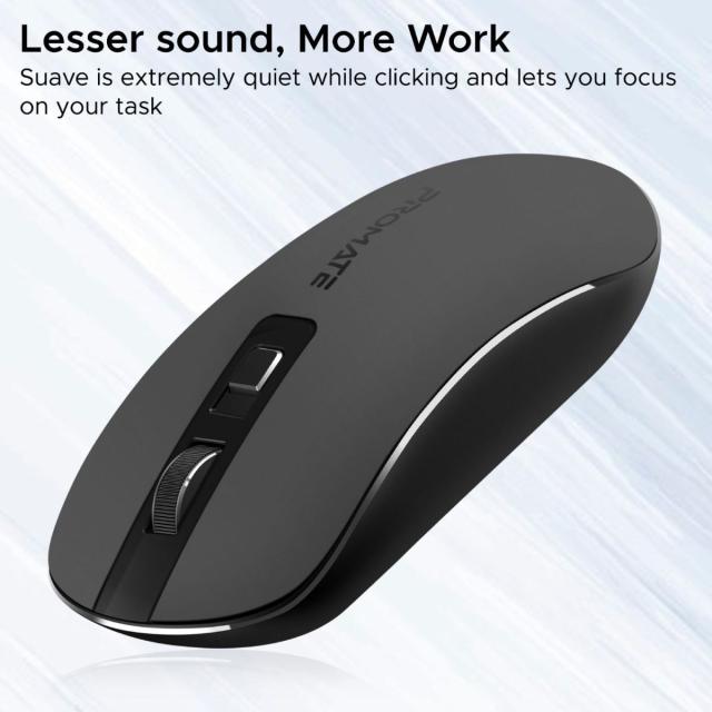 Mouse ergonomic Promate Suave Black, 1600 dpi, negru