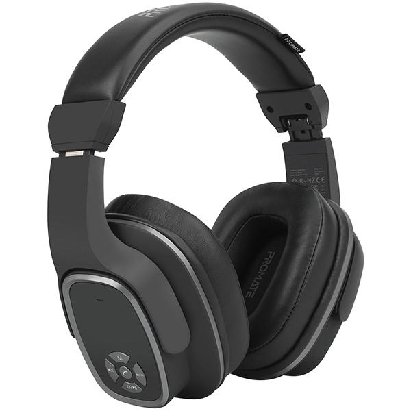 Casti PROMATE Corvin, Bluetooth, Over-Ear, Microfon, , Difuzor incorporat, negru