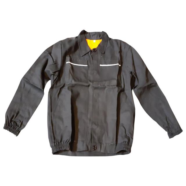 Bluza salopeta negru/orange, buzunare multiple, bumbac, 245 g, marime S/42